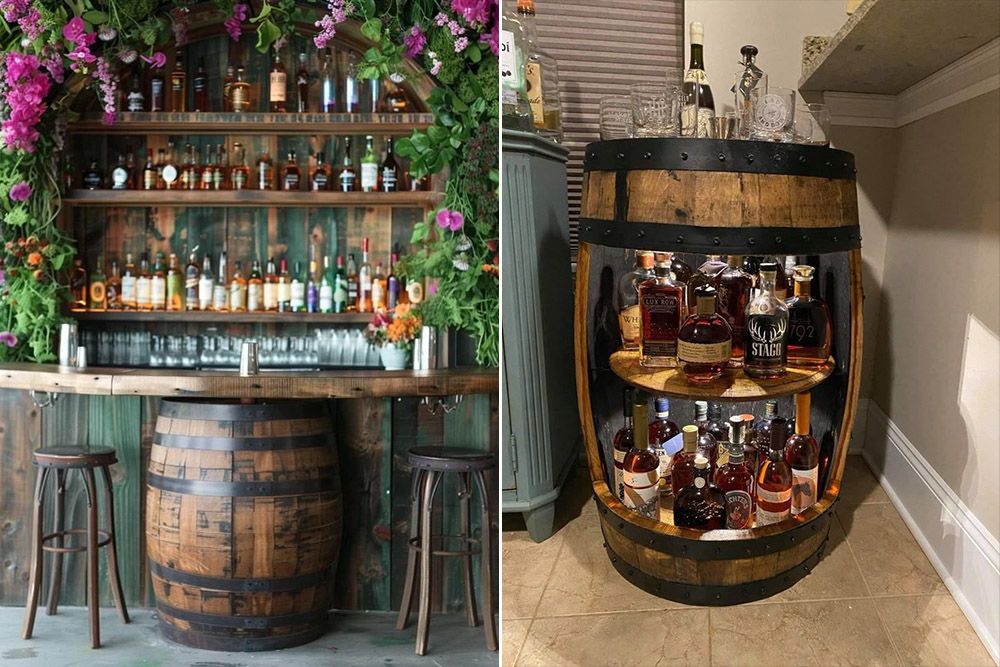 Barrel home bar design ideas