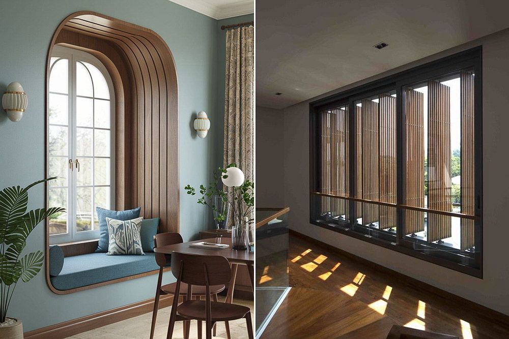 Curved and rectangular window design