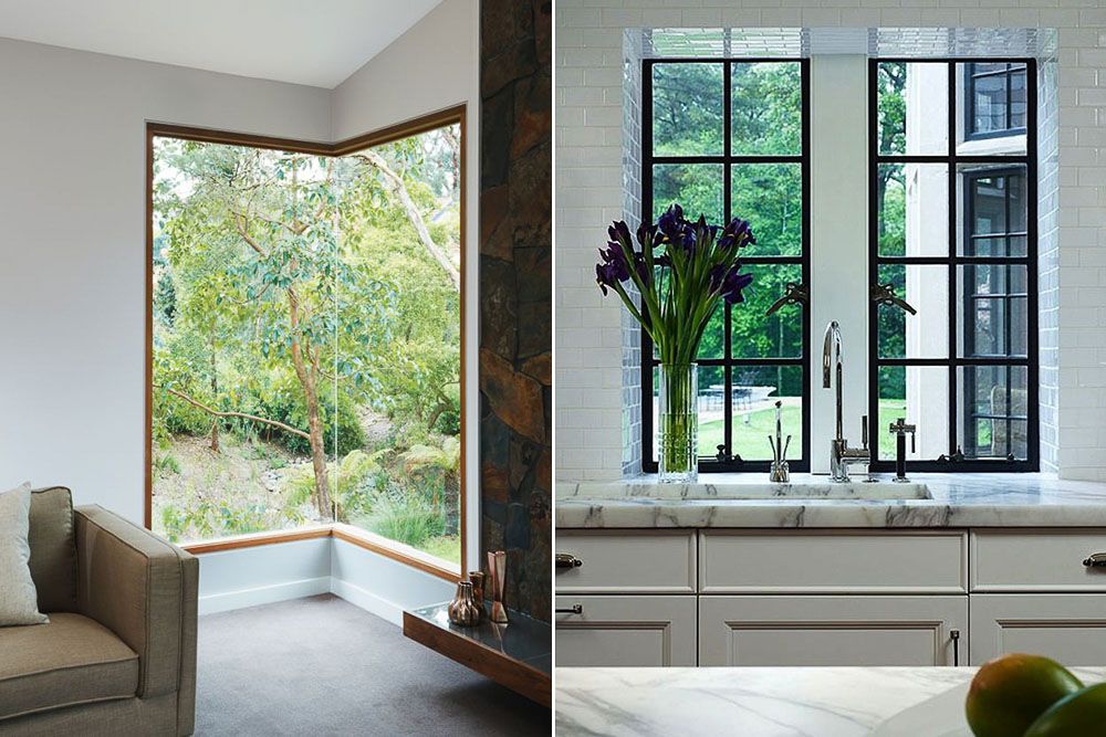 Window on a corner and a simple window design