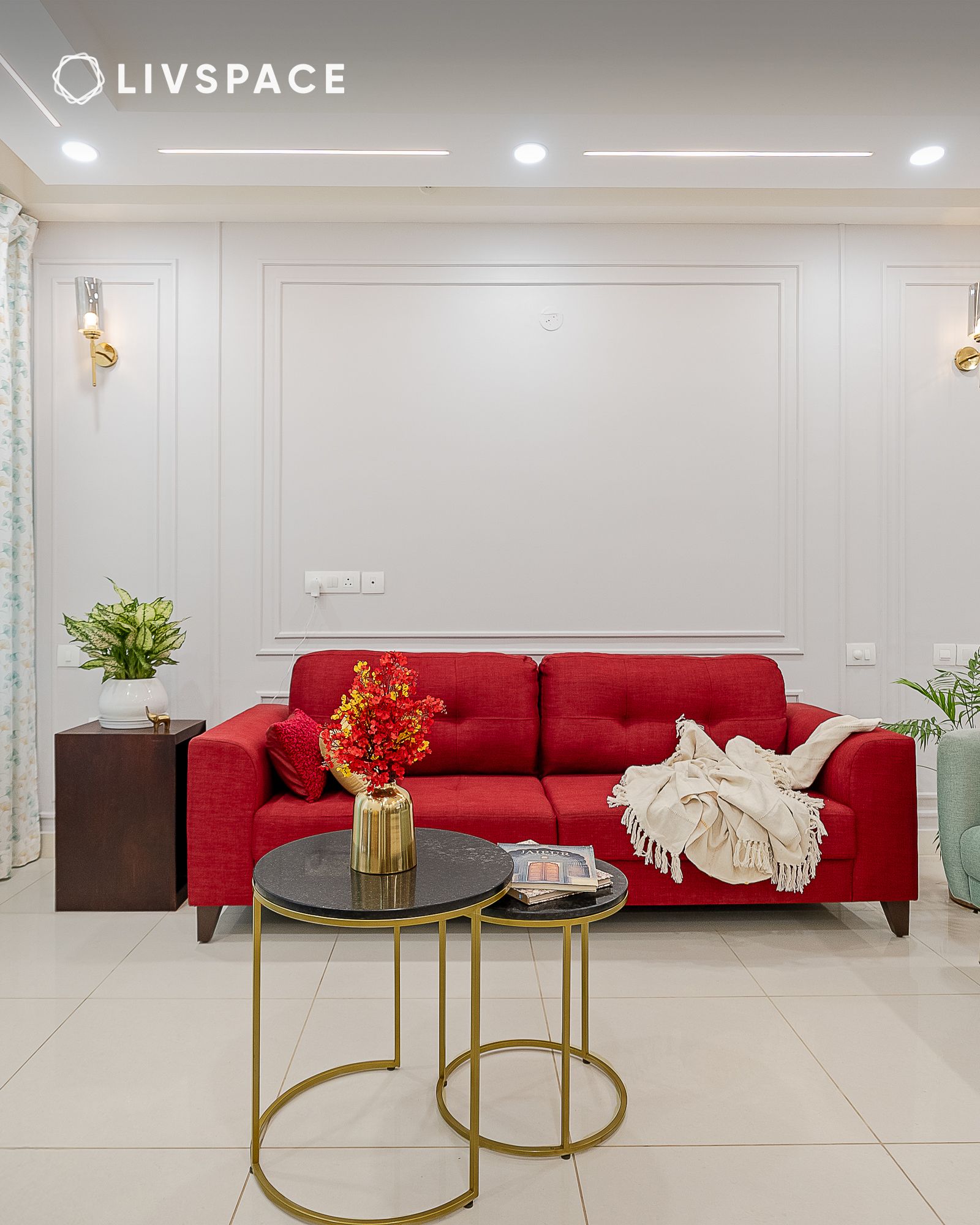 red couch design for living room 1