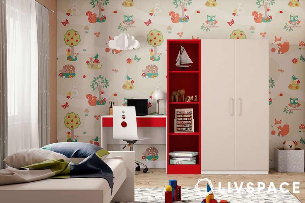 Bright study table with storage