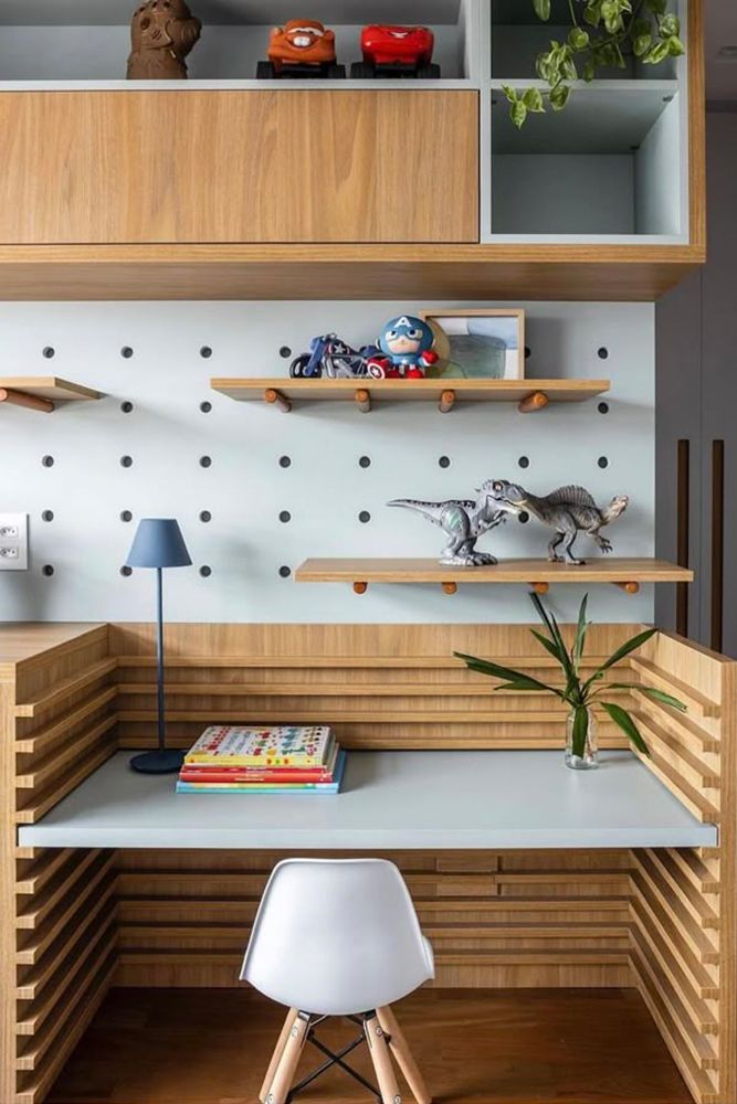 Study table with a pegboard