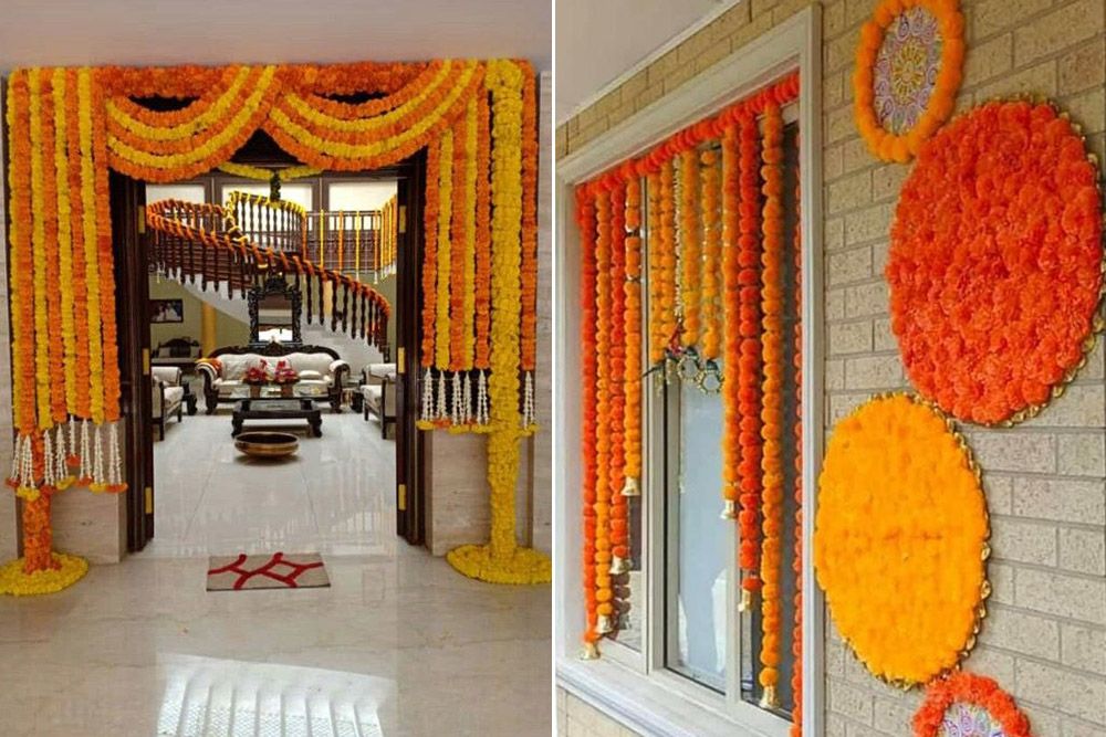 holi decor ideas with marigold
