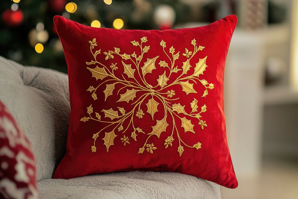 Holi decor ideas with velvet cushions with embellishments