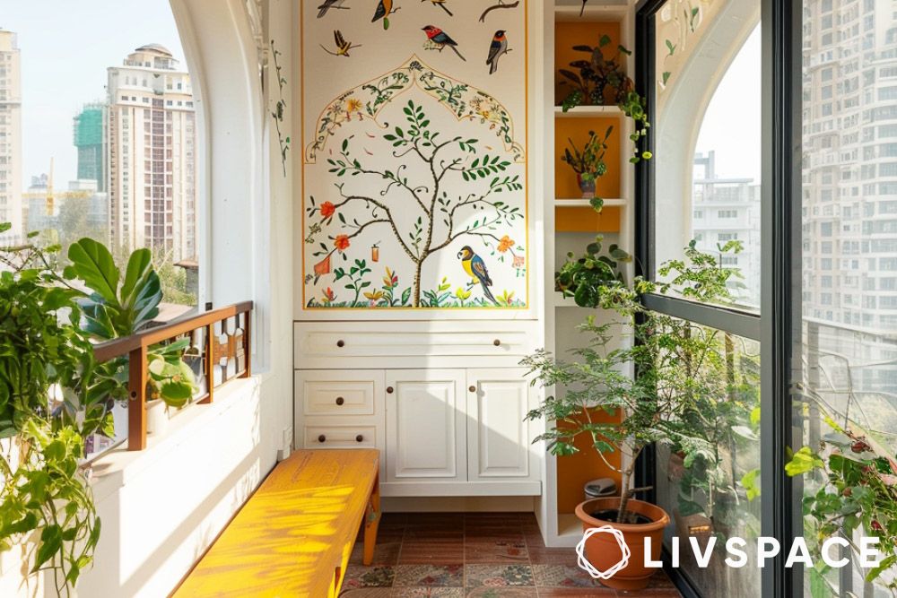 Benches as balcony furniture ideas