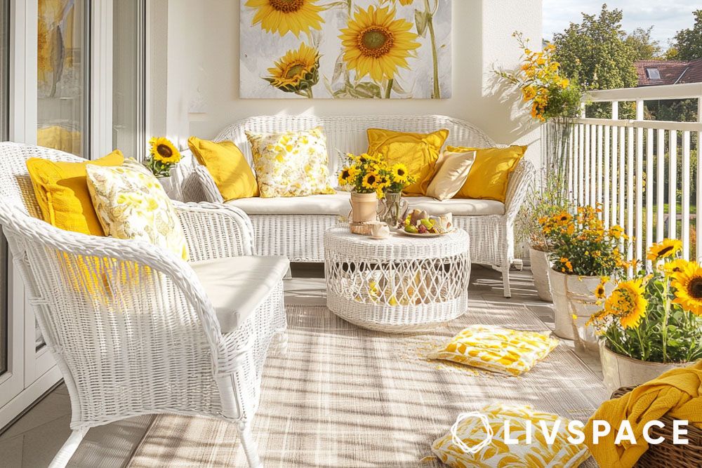 Wicker balcony furniture design ideas