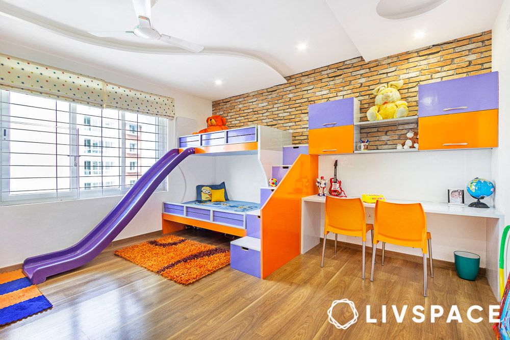 bunk bed with study table