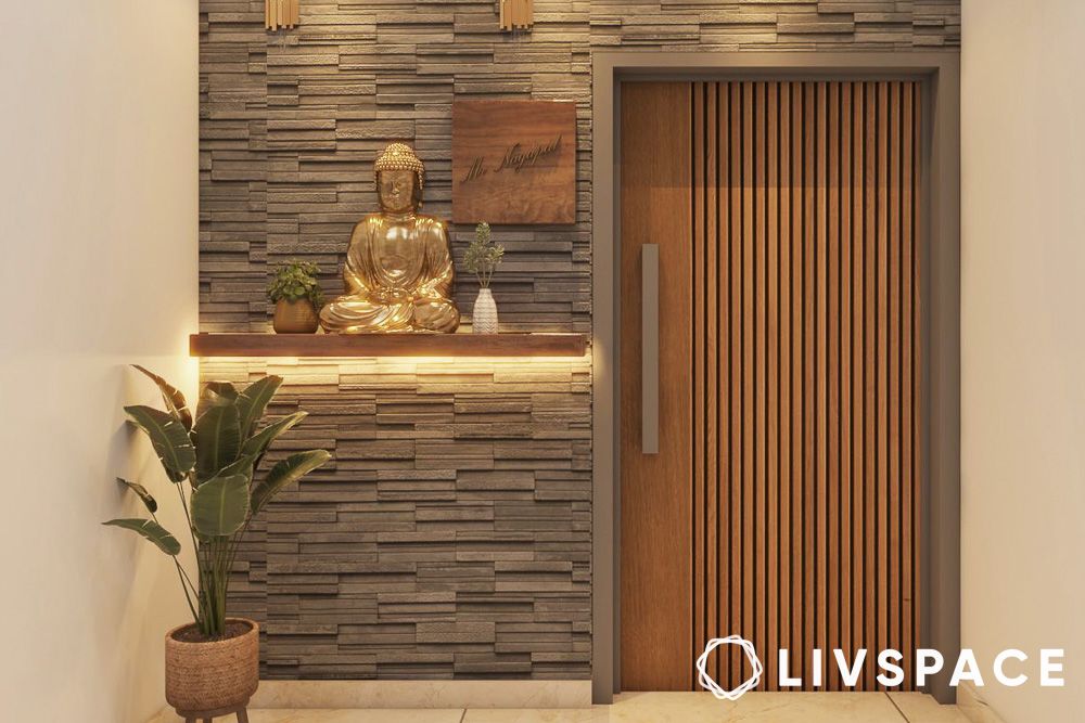 3D interior stone cladding in a foyer