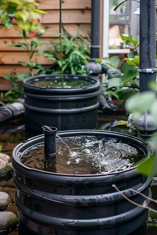 sustainable interior design with rainwater harvesting