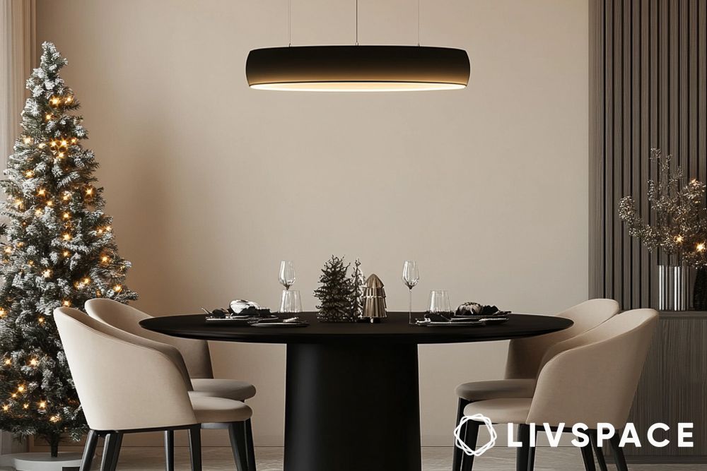 Beige wall colour for small dining room designs