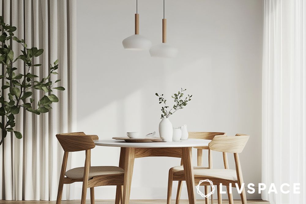 White wall colour for small dining rooms