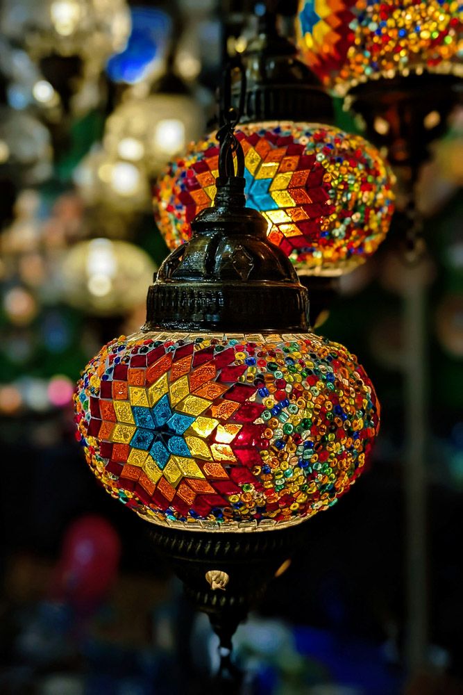 colourful turkish lamps