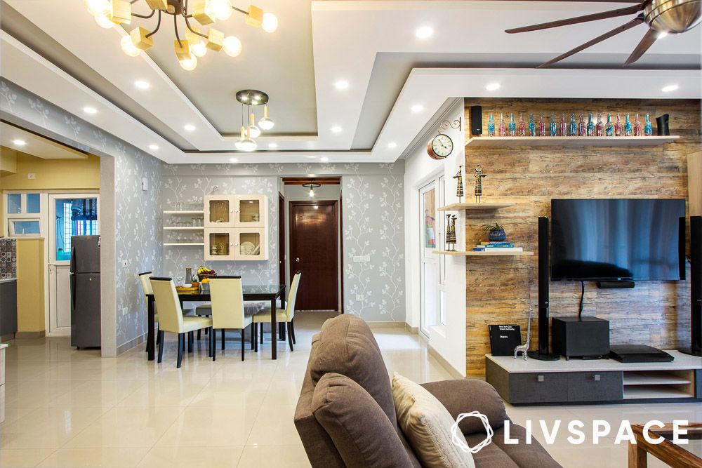 protruding floating shelves living room