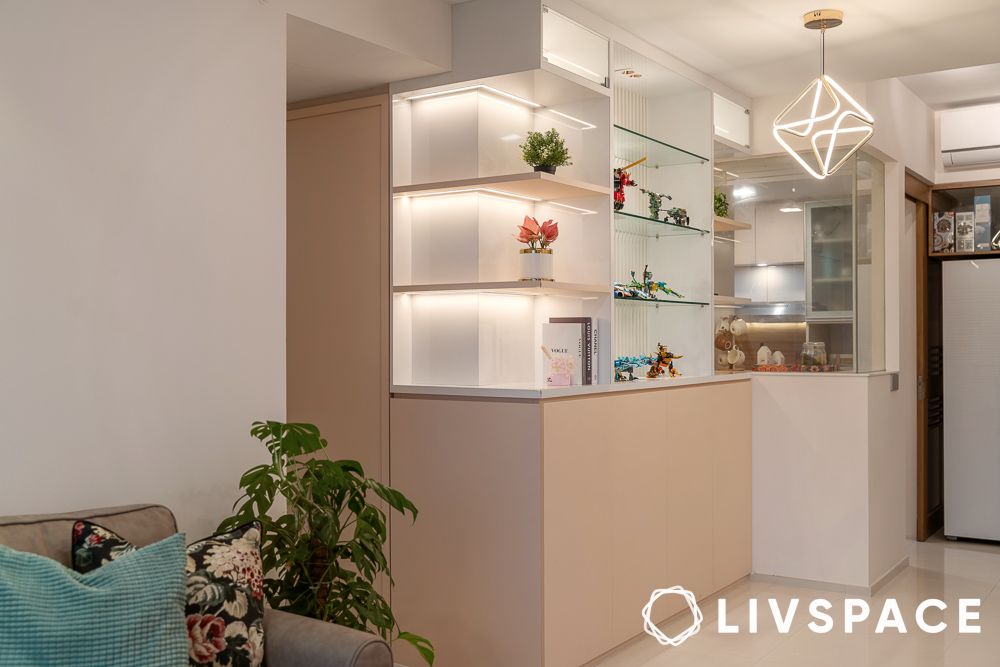 decorating floating shelves ideas with under lighting