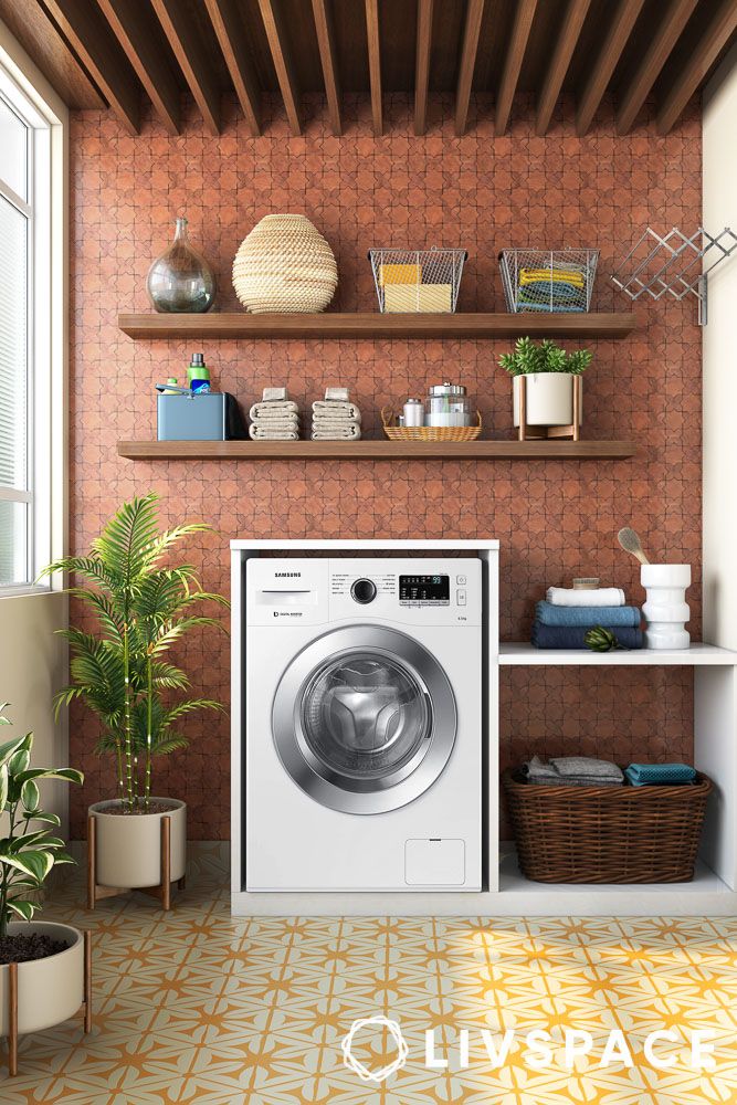 floating shelf ideas for utility room