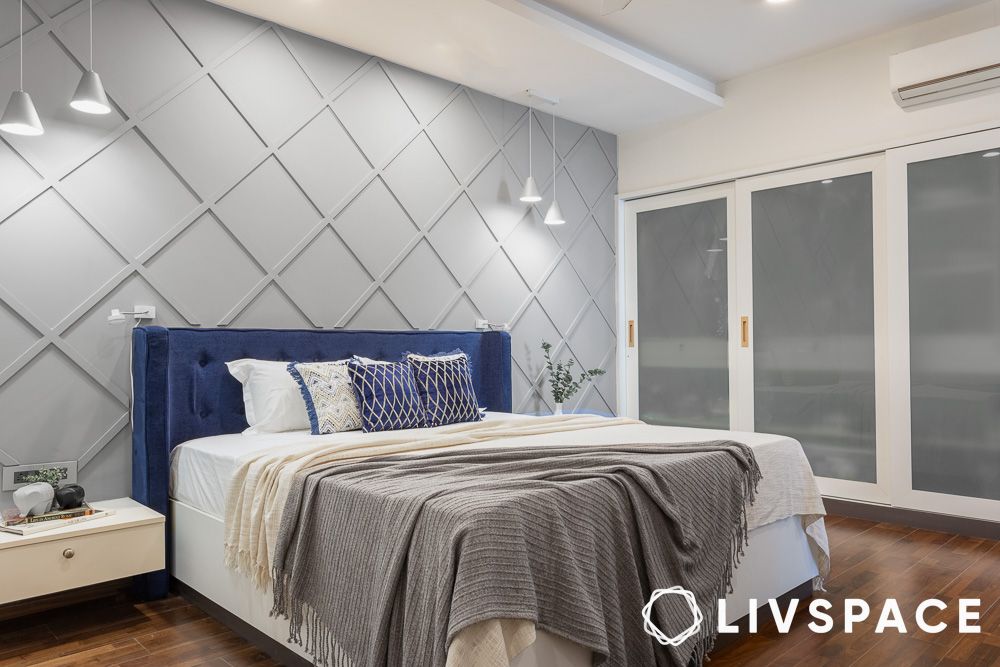 wing back bed with upholstered headboard