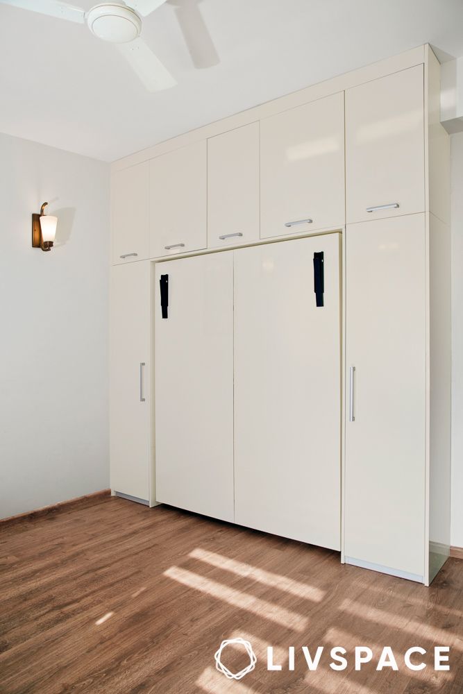 murphy bed tucked into a wall