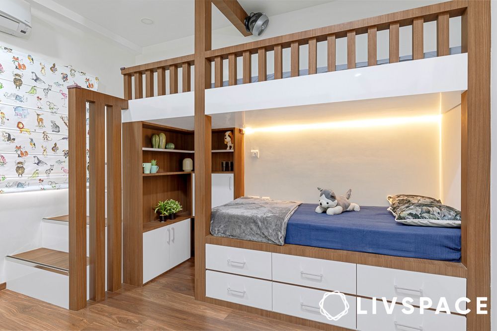 bunk bed with stairs