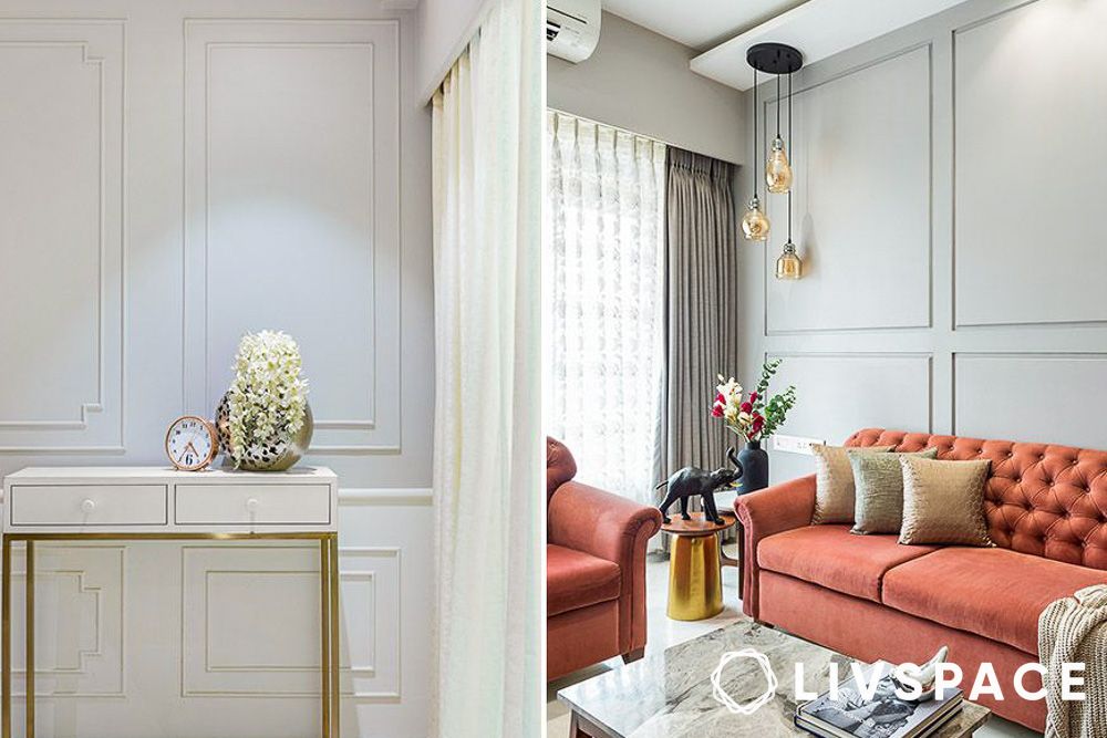 modern grey wall panelling
