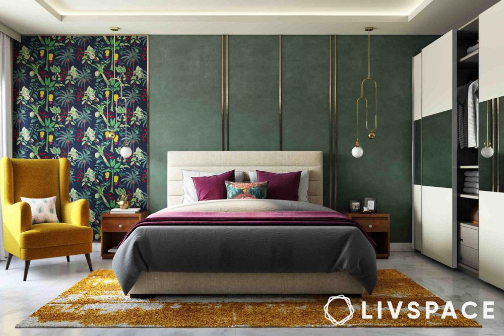 art deco style green bedroom ideas