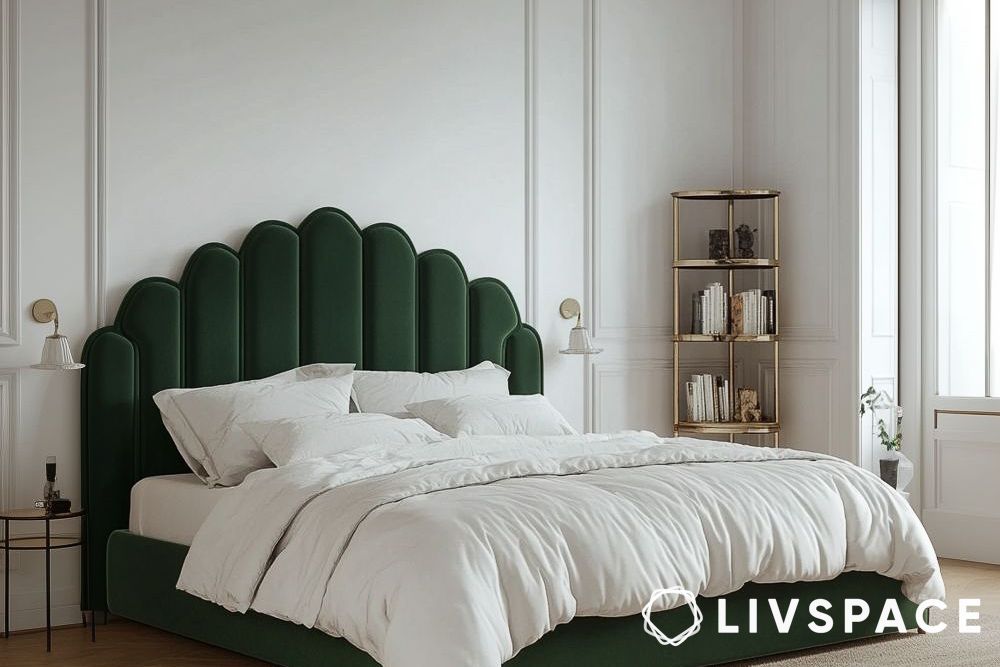 dark green headboard
