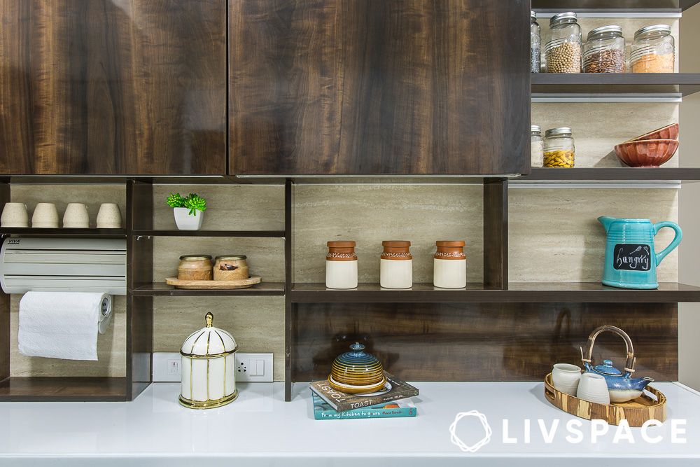open shelving cabinet design