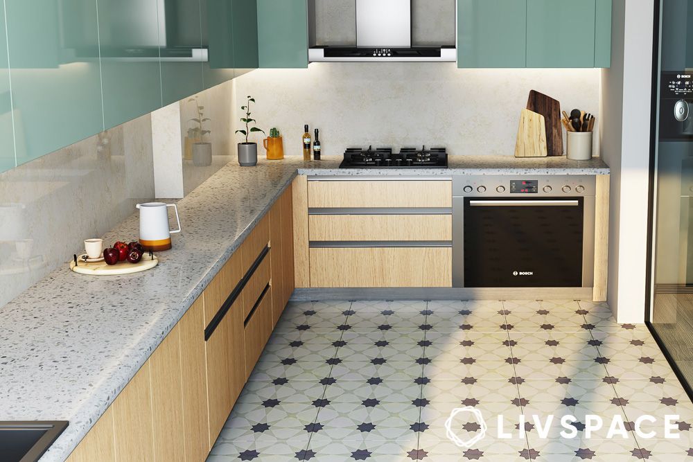 modern kitchen with durable and affordable flooring