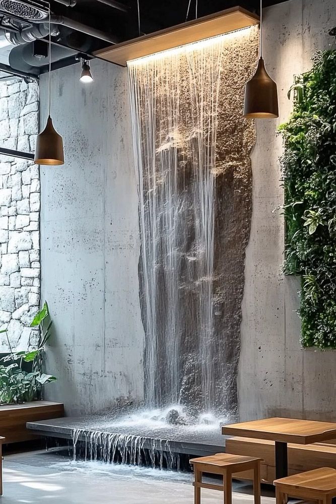 open design indoor water fountain