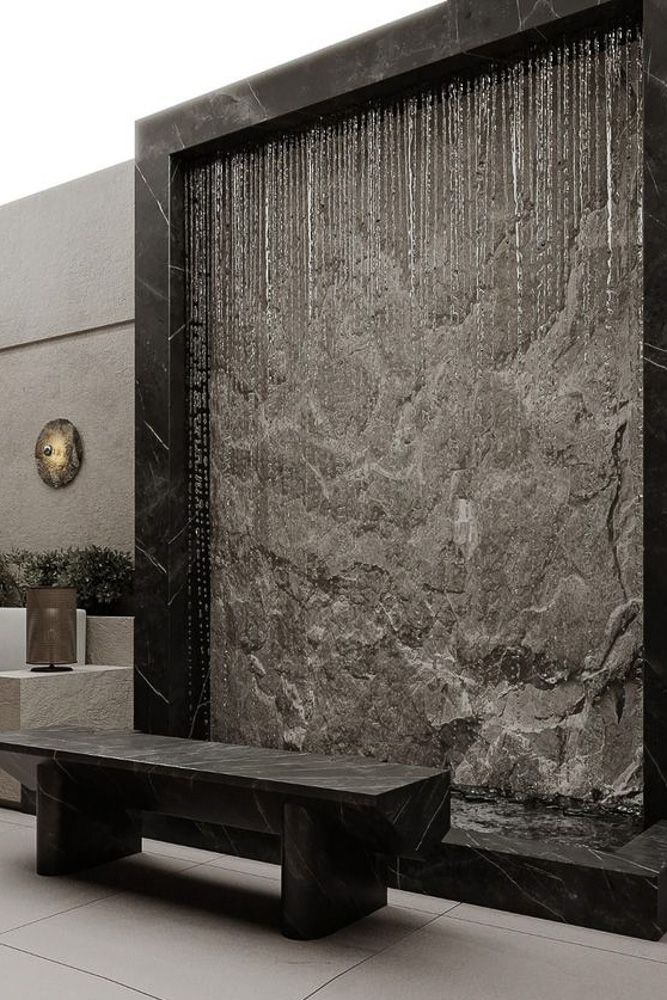 water fountain living room