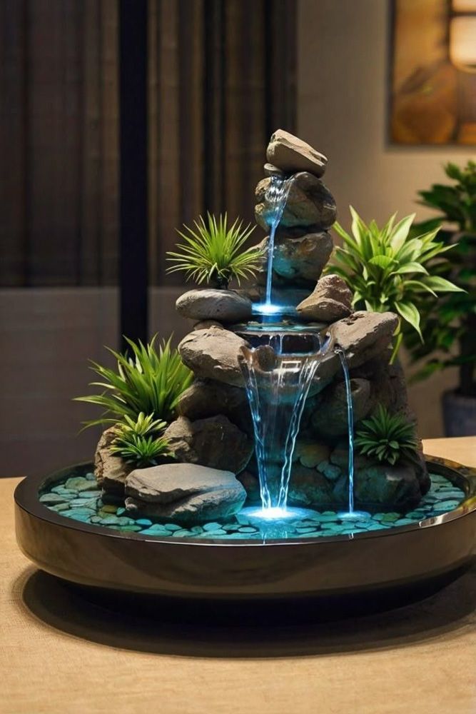 tranquil tabletop waterfall fountain 