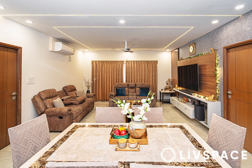 3bhk interior design living dining room