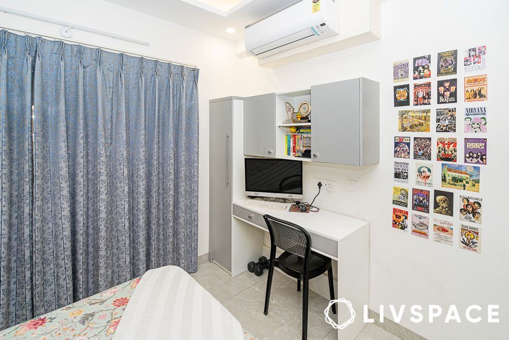 study unit in the bedroom