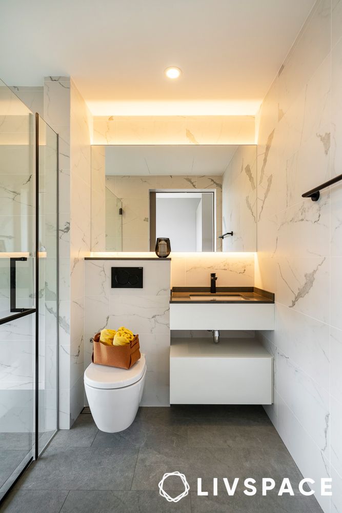 clear and declutter bathroom space