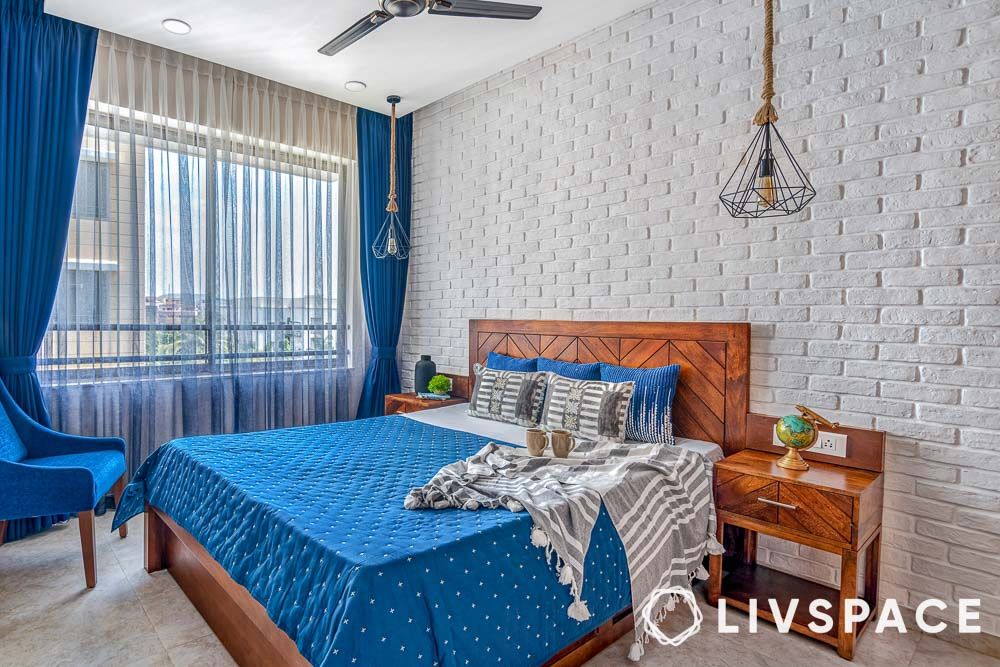 blue colour home decor curtains