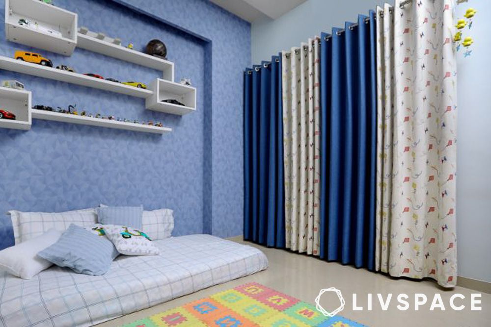 blue and white modern curtain designs