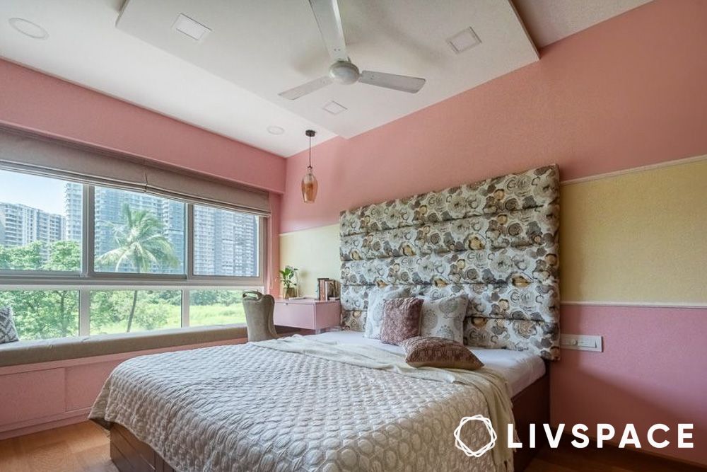 bedroom with bay window in mumbai