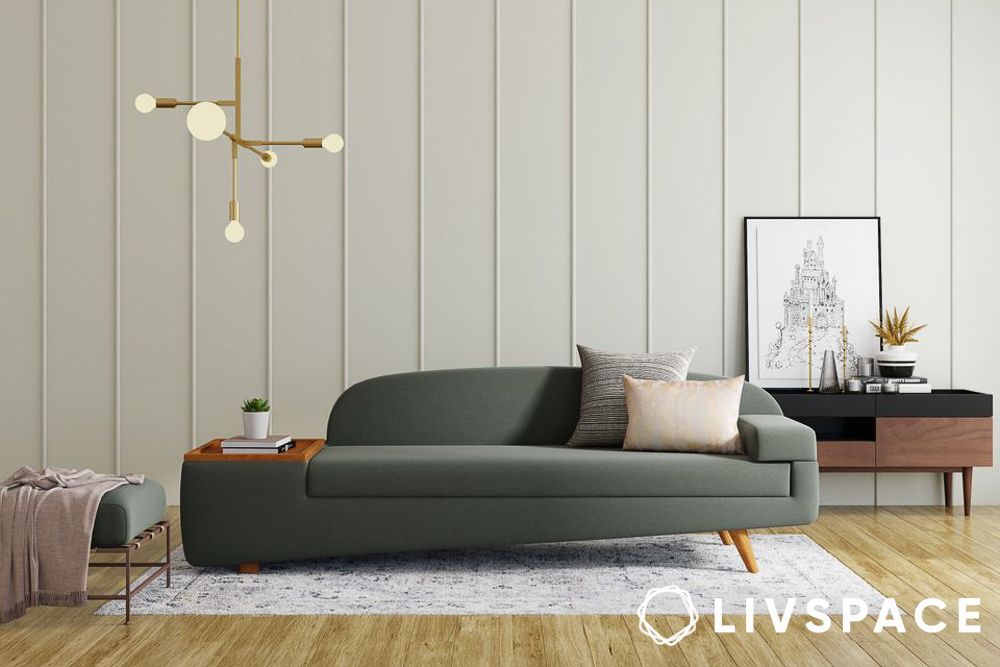 livspace wedge 3 seater with sideboard