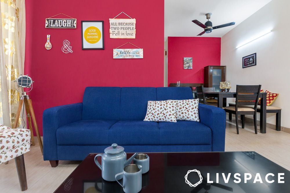 contemporary blue couch