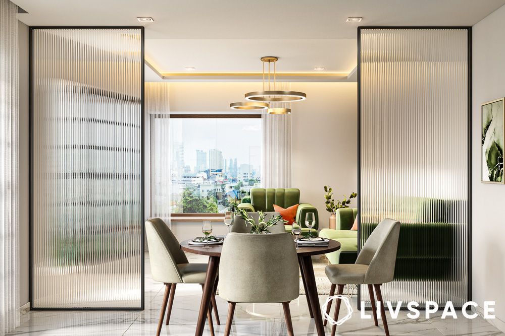 glass living room divider