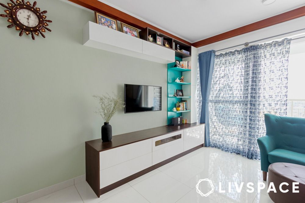 simple living room design with tv unit