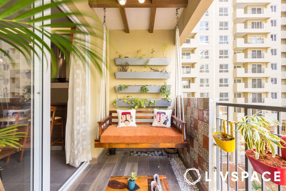 cosy balcony design home interiors under ₹10 lakh