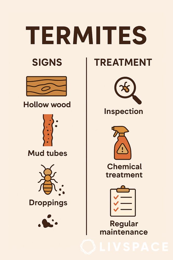 signs of termite infestation infographic