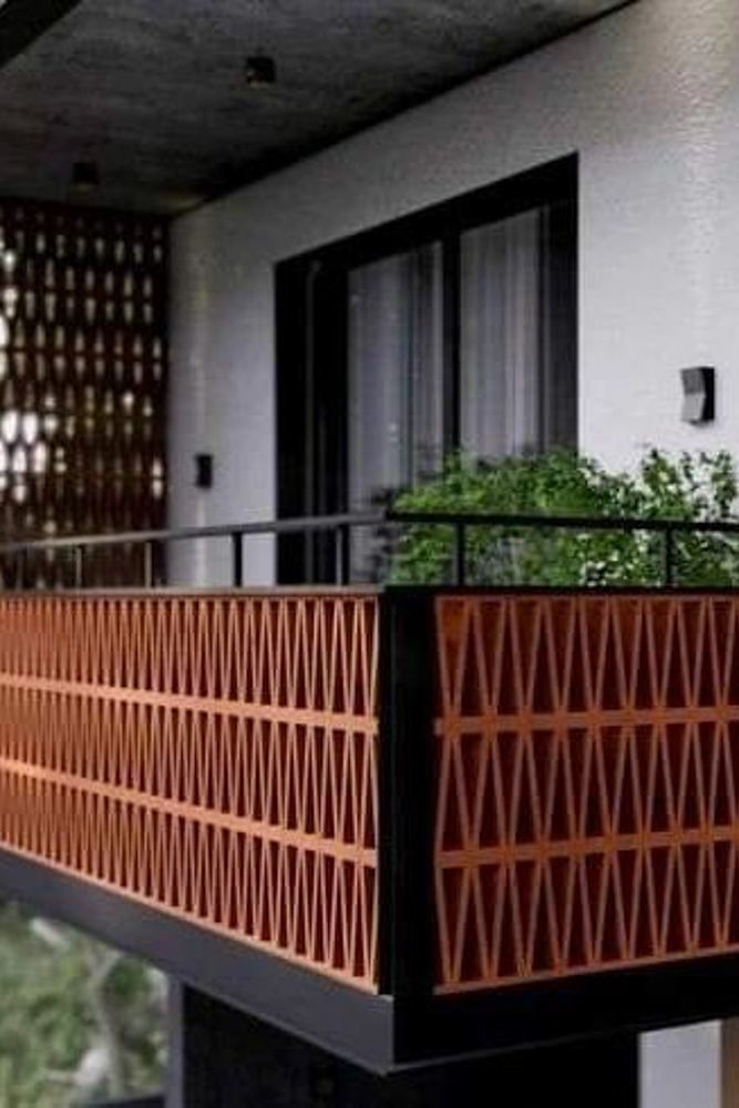 ceramic design on terrace railing