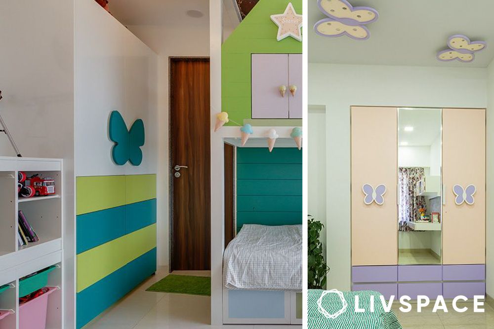 Wooden kids wardrobe