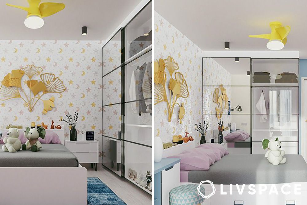 Kids wardrobe with study