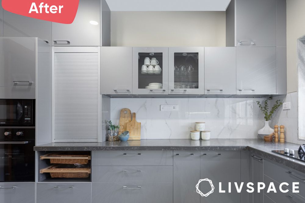 home remodeling of a contemporary grey kitchen