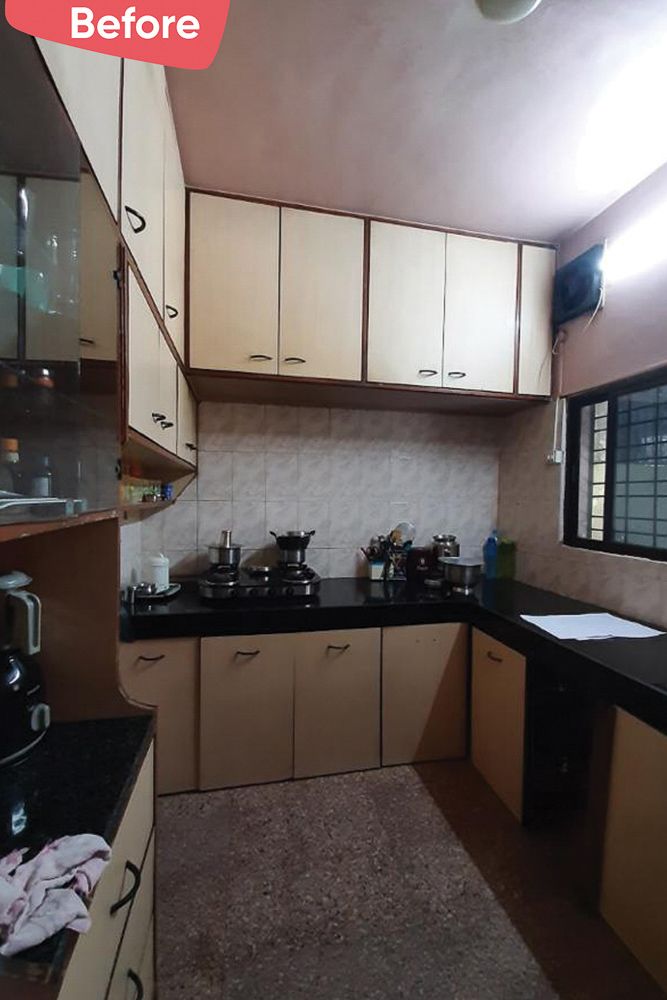 20 year old compact Pune kitchen renovation