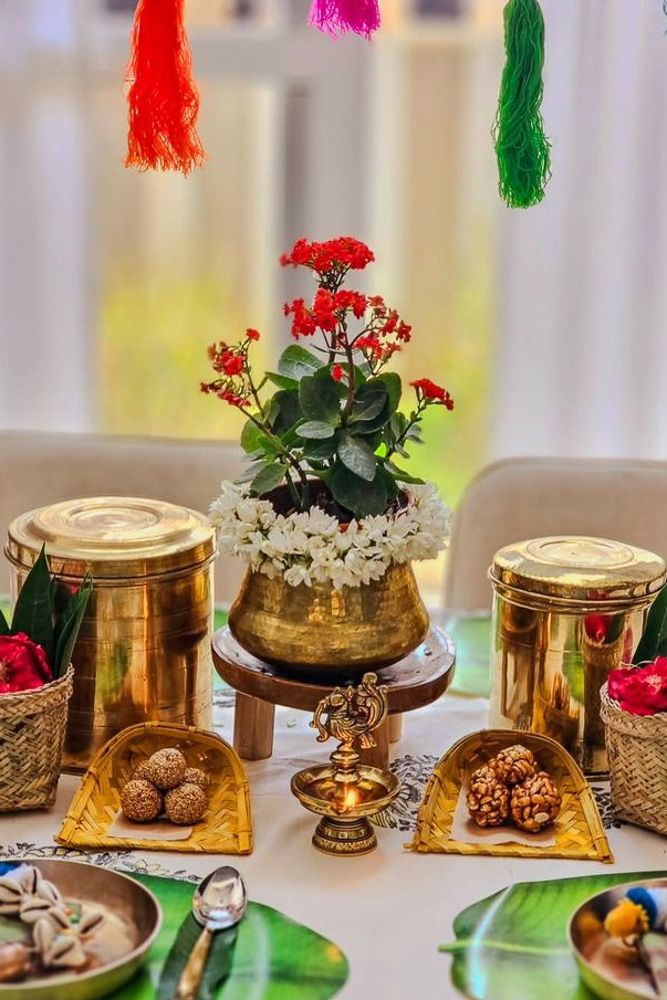 table arrangement for onam sadya