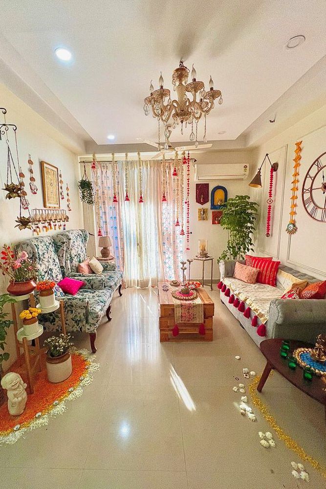 festive living room in mumbai for dussehra
