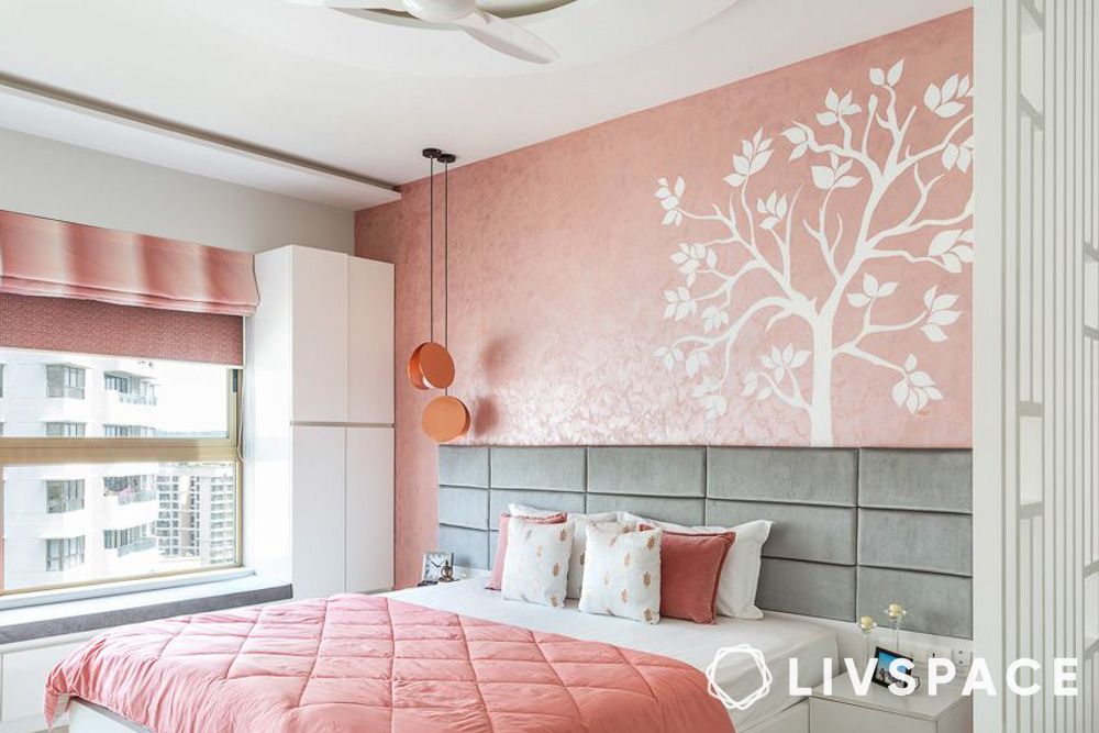 home interior colour pink for bedroom